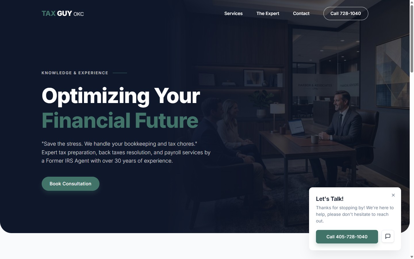 Tax Services — live site preview