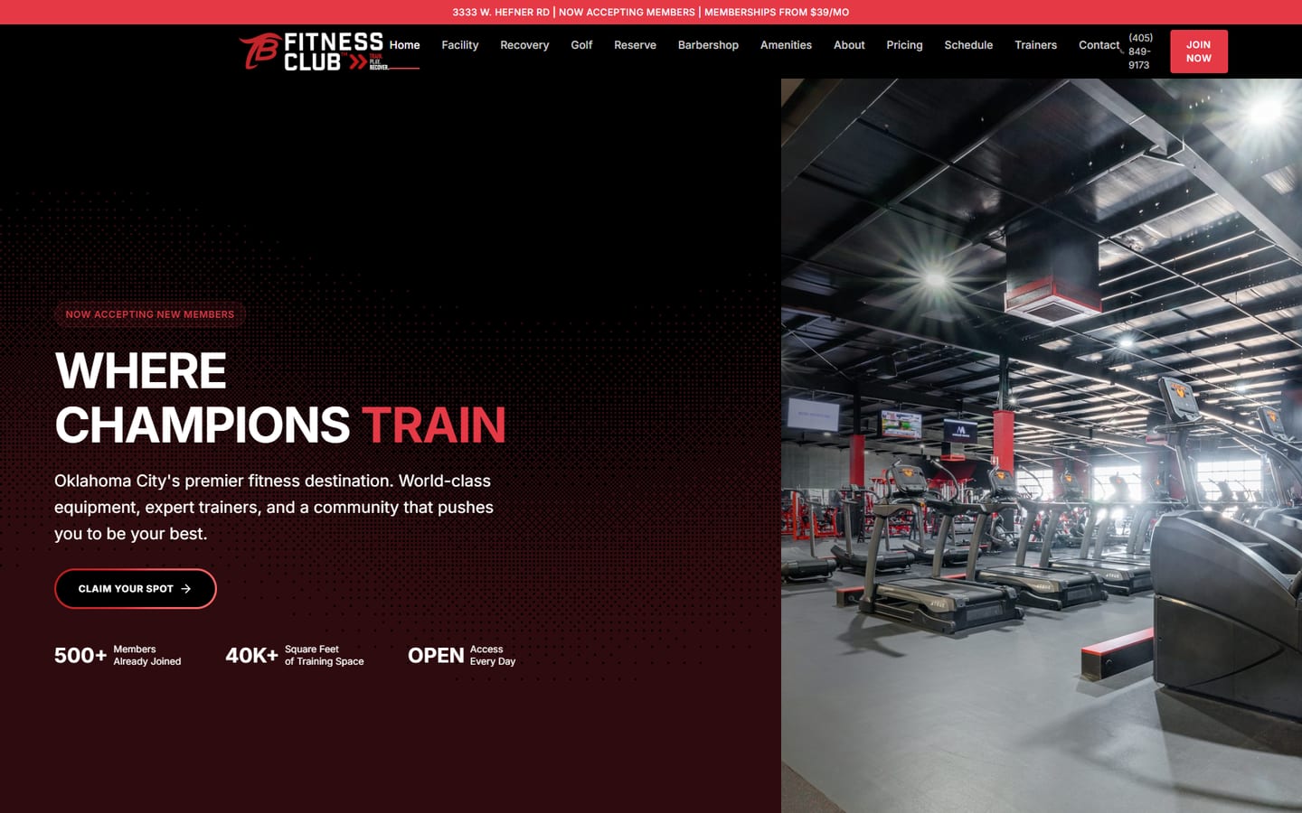 TB Fitness Club — live site preview